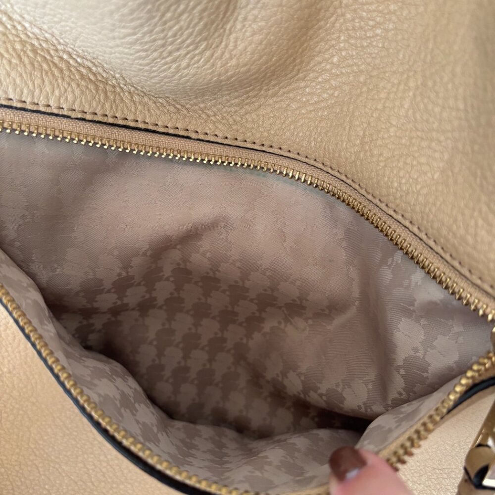 Karl Lagerfeld Beige Leather Shoulder Bag - Picture 7 of 7